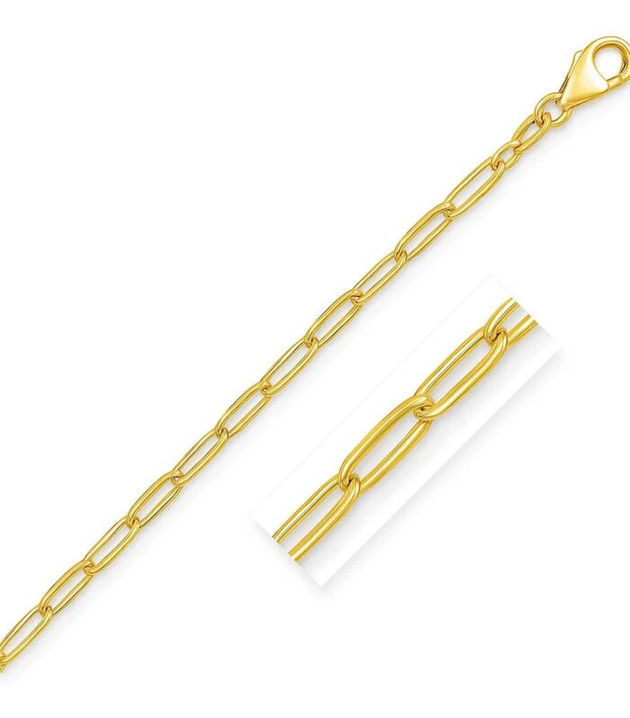 14K Yellow Gold Paperclip Bracelet  (4.00 mm)