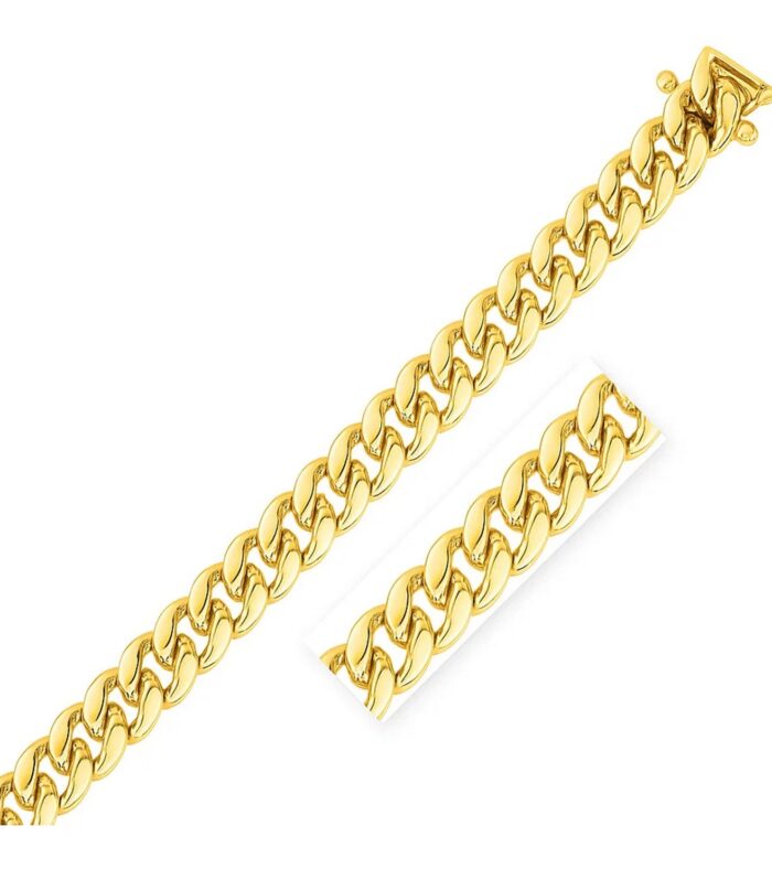 14k Yellow Gold Classic Miami Cuban Bracelet (10.10 mm)
