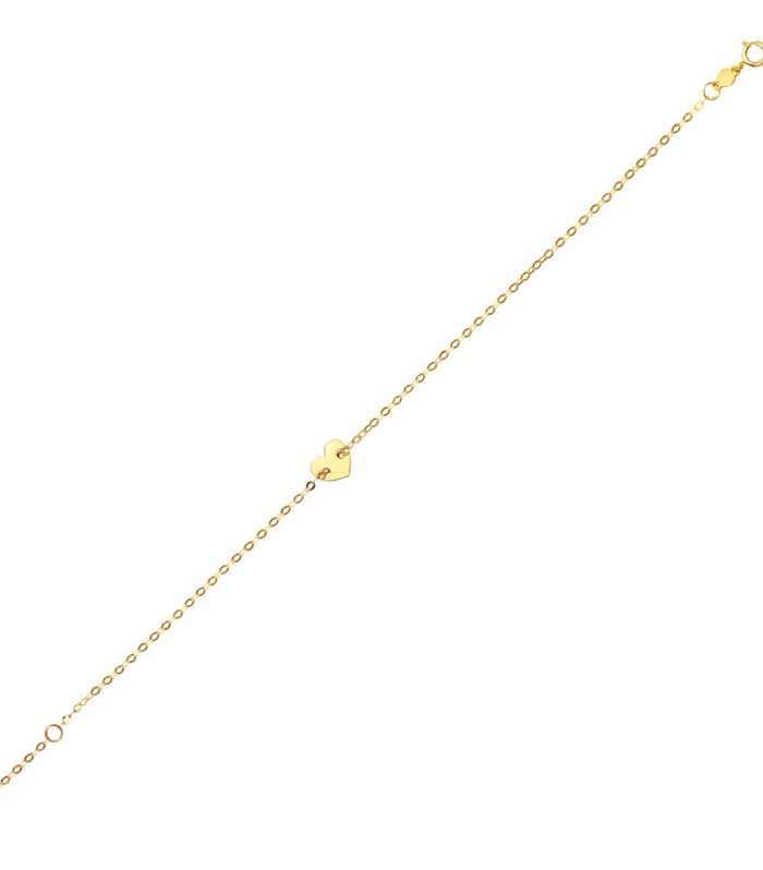 14K Yellow Gold Heart Bracelet