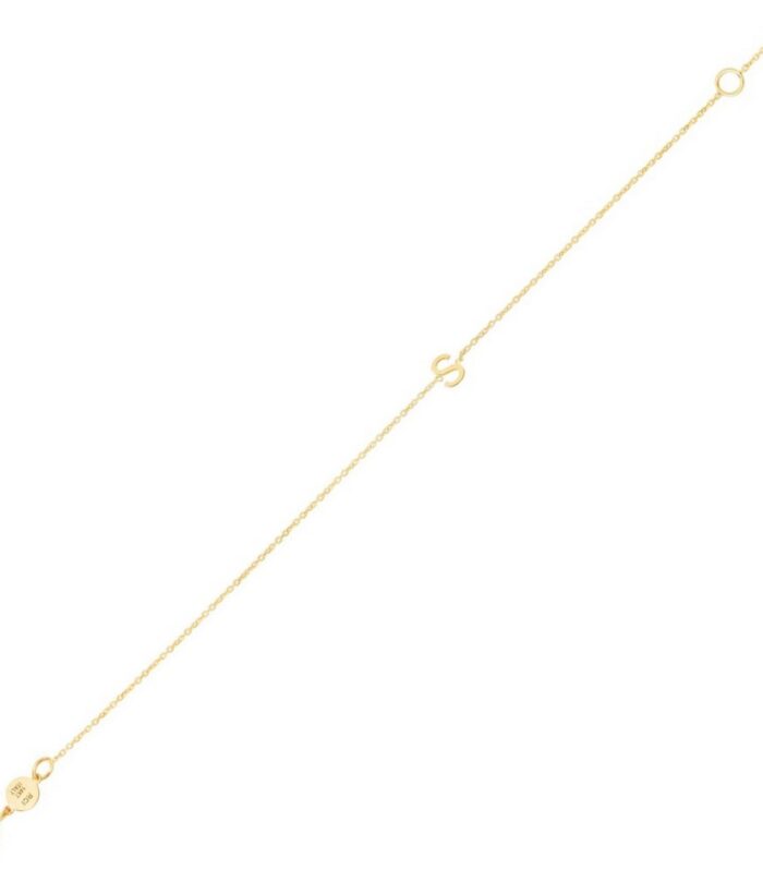 14K Yellow Gold Mini Initial S Bracelet