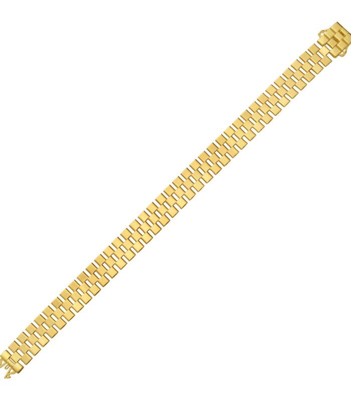 14K Yellow Gold Small Cobblestone Link Bracelet (10.00 mm)