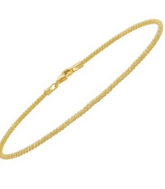 14K Yellow Gold Diamond Cut Sparkle Spring Bracelet (1.70 mm)
