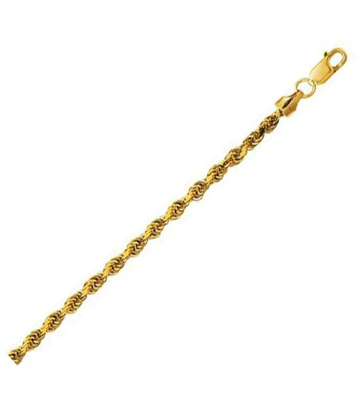 Lite Rope Chain Bracelet in 10k Yellow Gold  (3.20 mm)