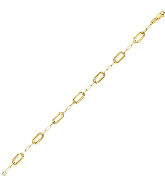 14K Yellow Gold Pallina Paperclip Link Bracelet