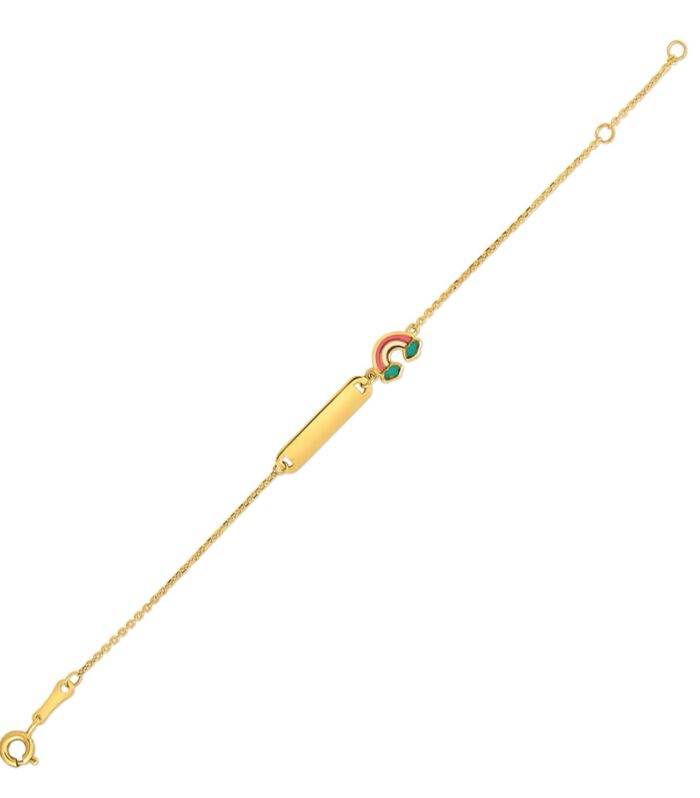 14k Yellow Gold Rainbow Childrens Bracelet (1.00 mm)