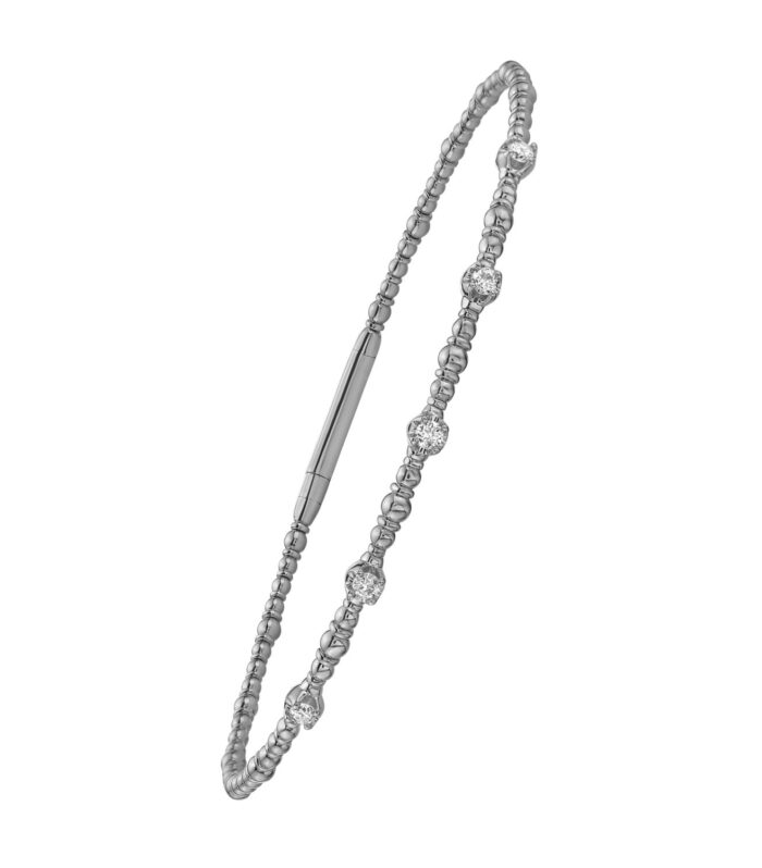 Classic 14K White Gold Beaded Bracelet