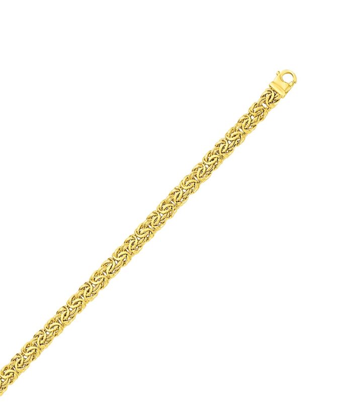 10k Yellow Gold Byzantine Design Chain Bracelet (7.00 mm)