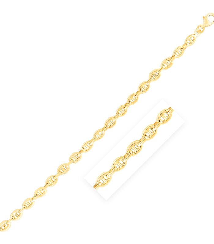 14k Yellow Gold High Polish Mariner Link Bracelet  (5.40 mm)