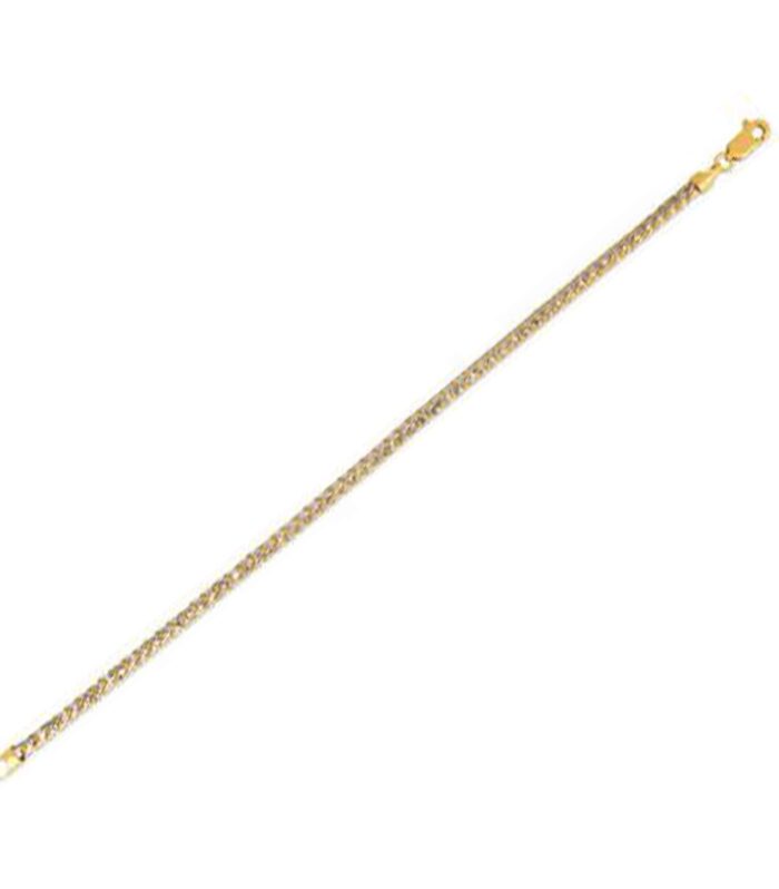 Round Pave Franco Chain Bracelet in 14k Yellow Gold  (3.15 mm)