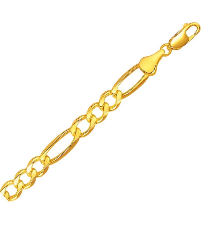 10k Yellow Gold Solid Figaro Bracelet (7.90 mm)