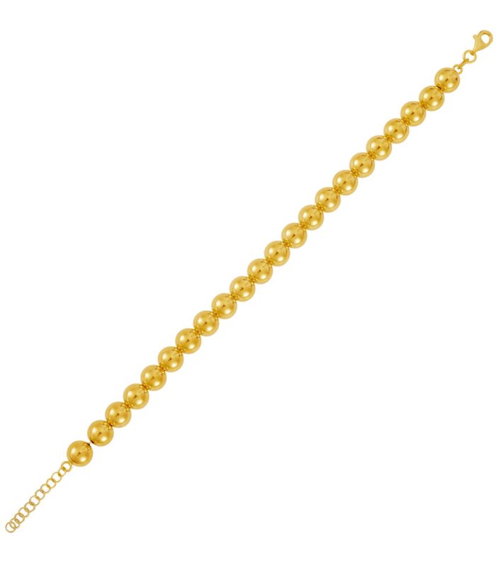 Polished 8mm Bead Bracelet in 14K Yellow Gold (8.00 mm)