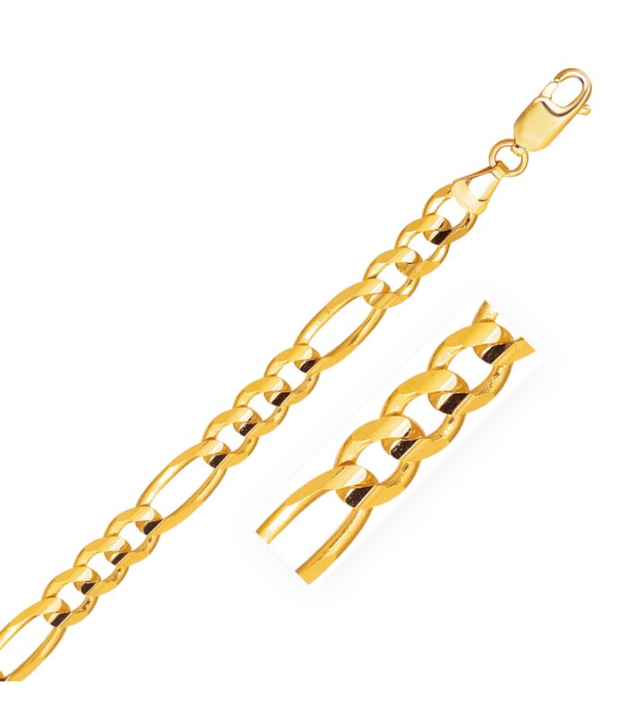 10k Yellow Gold Solid Figaro Bracelet (6.60 mm)
