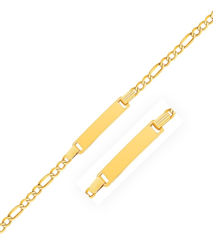 14k Yellow Gold Figaro Link Childrens ID Bracelet (3.30 mm)