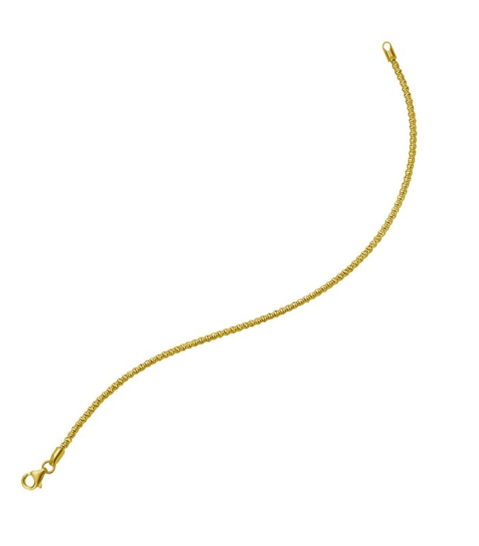14K Yellow Gold Sparkle Spring Chain Bracelet (2.10 mm)