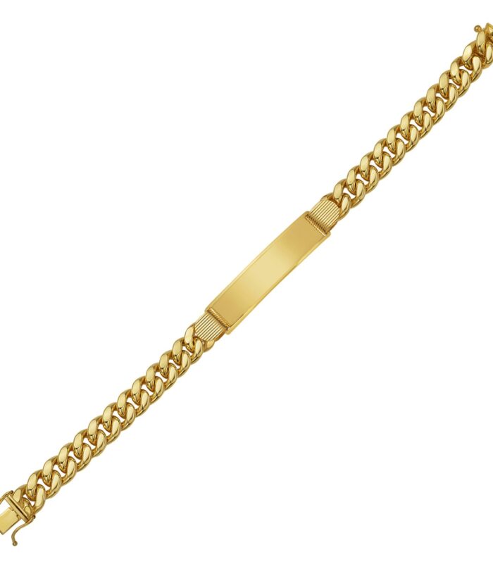 14K Yellow Gold Lite Cuban ID Bracelet (9.10 mm)