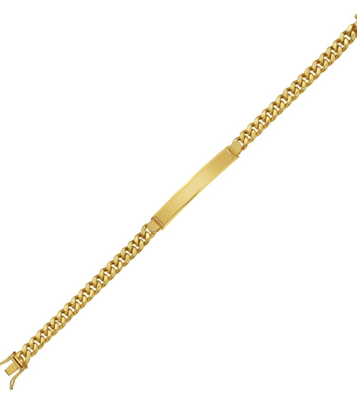 14K Yellow Gold Lite Cuban ID Bracelet (6.00 mm)