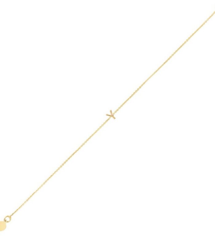 14K Yellow Gold Mini Initial Y Bracelet