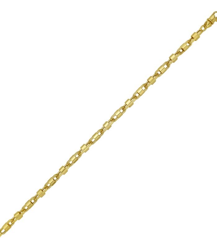 14K Yellow Gold Square Byzantine Chain Bracelet (2.00 mm)