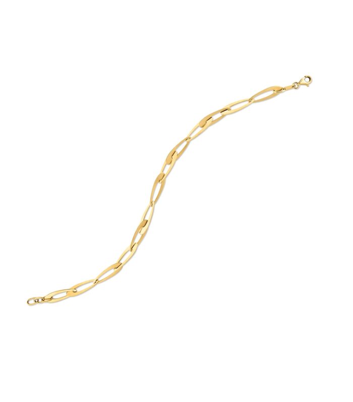 14k Yellow Gold Italian Oval Links Bracelet (5.40 mm)