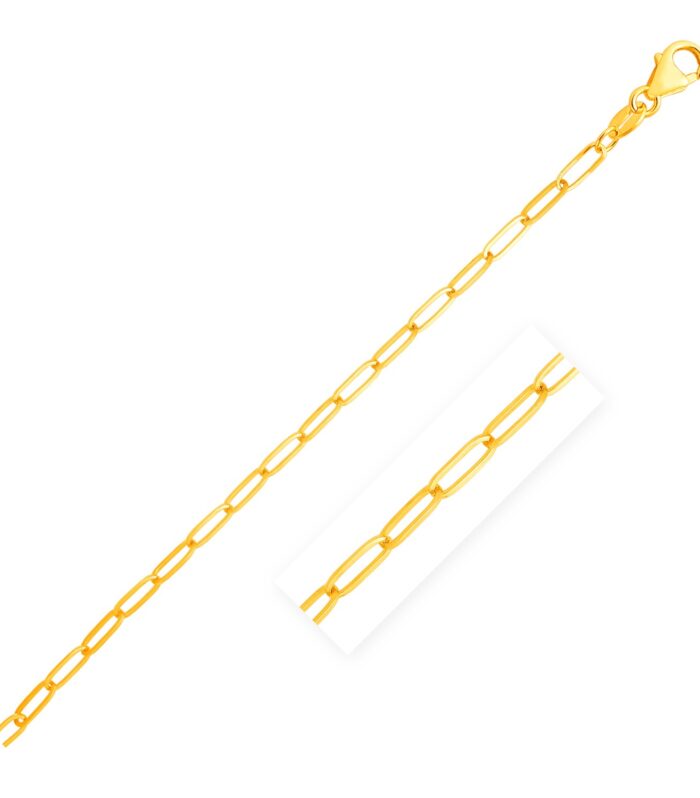 14K Yellow Gold Paperclip Bracelet  (3.50 mm)