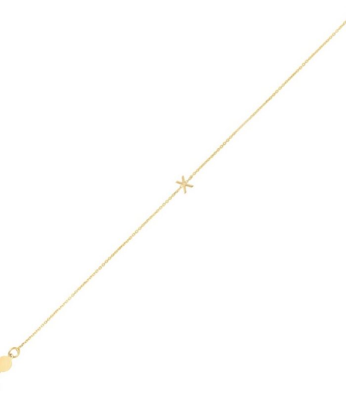 14K Yellow Gold Mini Initial X Bracelet