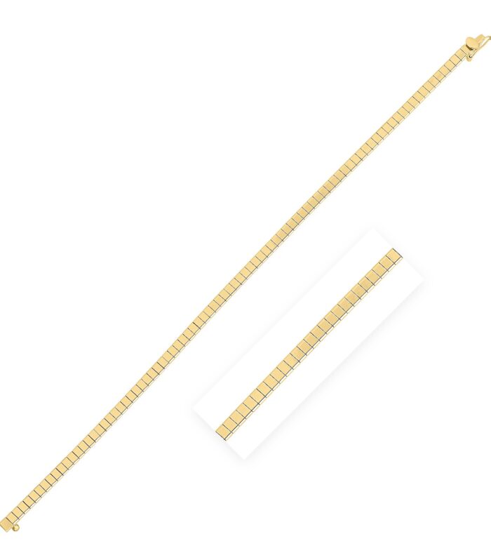 14k Yellow Gold Brick Omega Bracelet (3.20 mm)