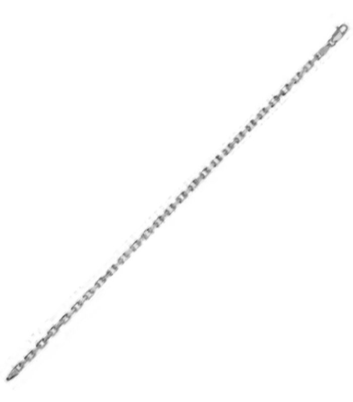 14k White Gold French Cable Chain Bracelet  (2.50 mm)