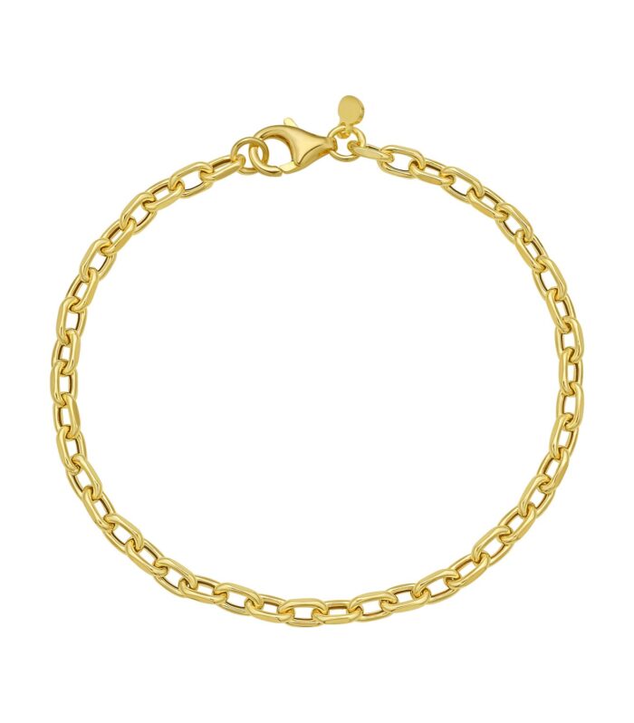 14K Yellow Gold Cable Chain Bracelet (3.30 mm)