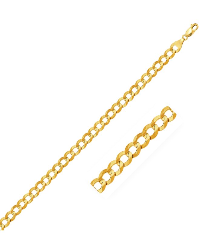 14k Yellow Gold Solid Curb Bracelet (3.60 mm)