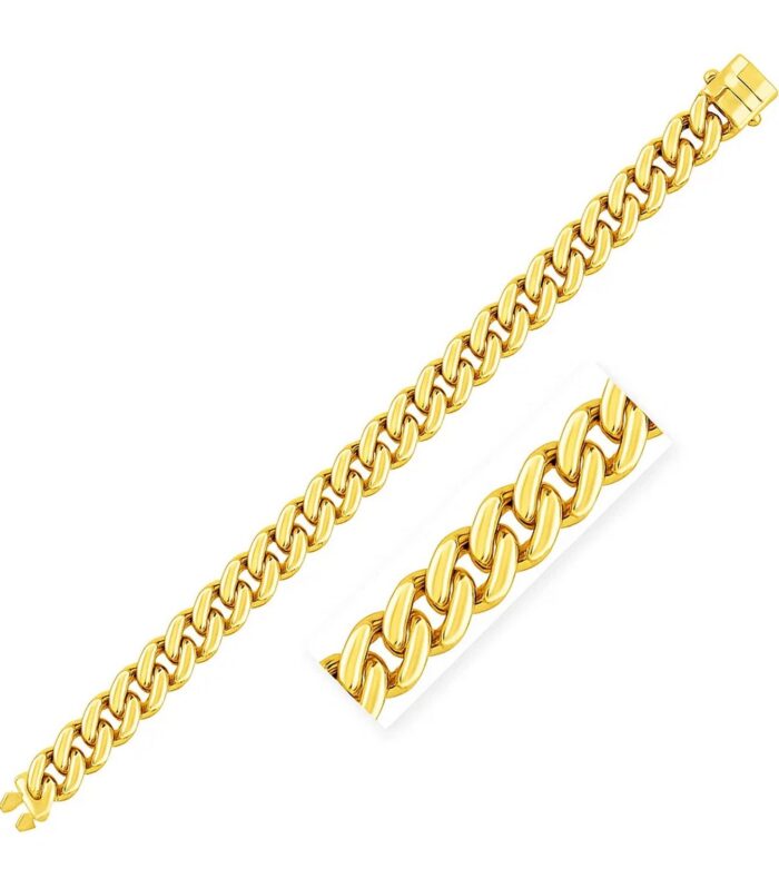 14k Yellow Gold Polished Curb Chain Bracelet (11.50 mm)