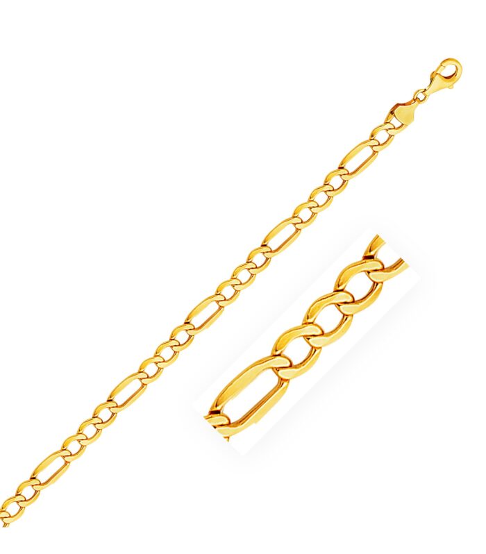 10k Yellow Gold Lite Figaro Bracelet (5.60 mm)